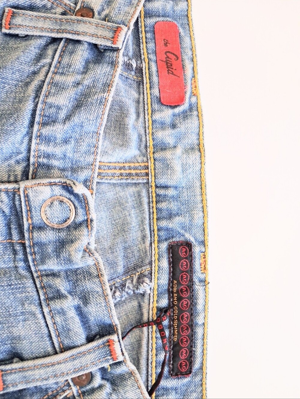 Rare Y2K Vintage AG Adriano Goldschmiel The Cupid Button Fly Light Denim Jeans - Picture 10 of 16